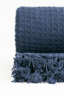 Honeycomb - Recycled Cotton Throw in Navy