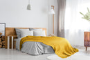 Honeycomb - Recycled Cotton Throw in Ochre (50" x 60")