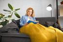 Honeycomb - Recycled Cotton Throw in Ochre (50" x 60")