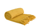 Honeycomb - Recycled Cotton Throw in Ochre (50" x 60")