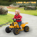 AIYAPLAY 6V Electric Quad Bike for Kids w/ Forward Backward - Yellow