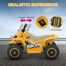 AIYAPLAY 6V Electric Quad Bike for Kids w/ Forward Backward - Yellow