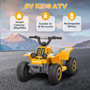 AIYAPLAY 6V Electric Quad Bike for Kids w/ Forward Backward - Yellow