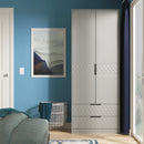 Harlequin 2 Drawer Double Wardrobe in Dusk Grey - Ready Assembled