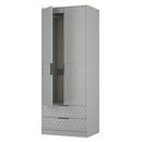 Harlequin 2 Drawer Double Wardrobe in Dusk Grey - Ready Assembled