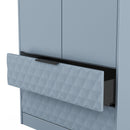 Harlequin 2 Drawer Double Wardrobe in Denim Blue - Ready Assembled