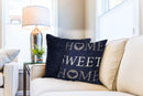 Home Sweet Home Jacquard Cushion Cover in Navy Blue
