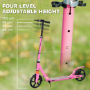 AIYAPLAY Kids Scooter, Foldable Kick Scooter w/ Adjustable Handlebar, Pink