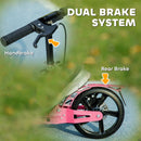 AIYAPLAY Kids Scooter, Foldable Kick Scooter w/ Adjustable Handlebar, Pink