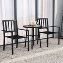 Outsunny 3 Piece Patio Bistro Set with Plastic Top, 2 Stackable Chairs, Grey