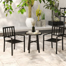 Outsunny 3 Piece Patio Bistro Set with Plastic Top, 2 Stackable Chairs, Grey