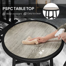Outsunny 3 Piece Patio Bistro Set with Plastic Top, 2 Stackable Chairs, Grey