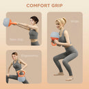 SPORTNOW Kettlebell w/ Soft Body and Non-Slip Handle, Orange and Grey