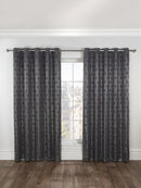 Hartford - Woven Thermal Blackout Eyelet Curtains in Charcoal