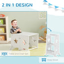 AIYAPLAY 2 in 1 Toddler Step Stool with Safety Rail for Kitchen, White