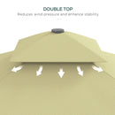 Outsunny 2.5m Square Cantilever Garden Parasol Umbrella with Cross Base, Beige