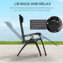 Outsunny 2 Pcs Zero Gravity Lounger Folding Recliner Chair W/ Cup Holder