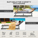 Outsunny Folding Sun Lounger Set of 2 Reclining Chair with Reading Hole