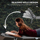Outsunny Folding Sun Lounger Set of 2 Reclining Chair with Reading Hole