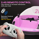AIYAPLAY 360° Rotation 12V Pink Kids Bumper Car W/ Remote Control
