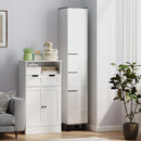 HOMCOM Bathroom Cabinet with Adjustable Shelves, Double Doors and Drawer