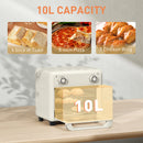 HOMCOM 10L Cream Air Fryer Oven, Electric Oven, Grill, Roast, Bake, 1000W