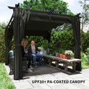 Outsunny 3 x 3(m) Metal Pergola with Retractable Roof and Sidewalls, Grey