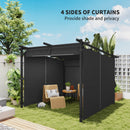 Outsunny 3 x 3(m) Metal Pergola with Retractable Roof and Sidewalls, Grey