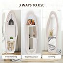 HOMCOM Irregular Full Length Mirror with Velvet Frame