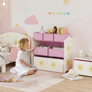 AIYAPLAY 3-Tier Kids Storage Shelf With 6 Removable Fabric Boxes,