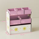 AIYAPLAY 3-Tier Kids Storage Shelf With 6 Removable Fabric Boxes,
