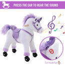 HOMCOM Children's  Ride on Unicorn - Purple and White