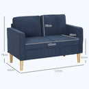 HOMCOM Compact 2 Seater Sofa with Under Seat Storage for Small Spaces