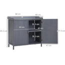 Outsunny Tool Cabinet Organiser 98 x 48 x 95.5 cm - Grey