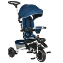 HOMCOM Baby Tricycle 7in1 Stroller with Handle - Blue