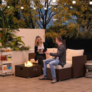 Outsunny 4 Seater Rattan Sofa Set With Footstool Thick Cushions