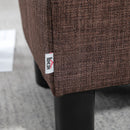 HOMCOM Chic Linen Fabric Grey Footstool Ottoman Cube With 4 Plastic Legs