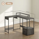 HOMCOM L Shaped Desk, Computer Table with Liftable Desktop