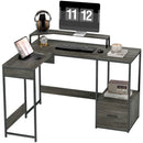 HOMCOM L Shaped Desk, Computer Table with Liftable Desktop