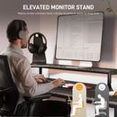 HOMCOM L Shaped Desk, Computer Table with Liftable Desktop