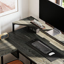 HOMCOM L Shaped Desk, Computer Table with Liftable Desktop