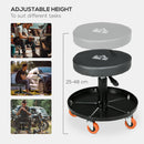 HOMCOM Pneumatic Adjustable Mechanic Stool w/ Tool Tray, Wheels