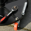 HOMCOM Pneumatic Adjustable Mechanic Stool w/ Tool Tray, Wheels