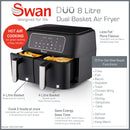 Swan Duo 13 in1 8L Dual Basket Air Fryer