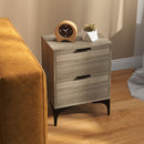 HOMCOM Bedside Tables Set of 2 with 2 Drawers for Bedroom, Living Room