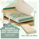 AIYAPLAY Toddler Bed, Kids Bed w/ Safety Rail, 195 x 103 x 60.5cm, Green