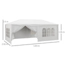Outsunny 6 x 3(m) Outdoor Gazebo Canopy Party Tent with 6 Removable Side Walls