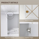 HOMCOM Slim Bathroom Storage Unit, Bathroom Cabinet with Doors, White