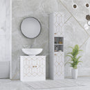 HOMCOM Slim Bathroom Storage Unit, Bathroom Cabinet with Doors, White