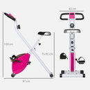 SPORTNOW Folding Exercise Bike with Heart-Rate Sensor for Home Use, Pink/White